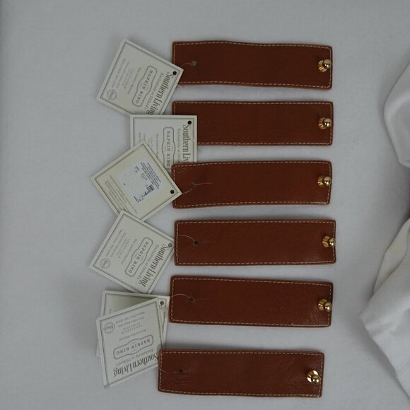 Brown Napkin Rings Faux Leather Vegan Farmhouse Set Of 12 Holiday - Picture 8 of 9